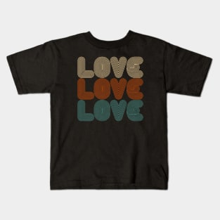 Simple Vintage Retro Love Valentine Typography Kids T-Shirt